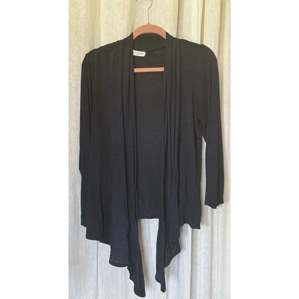 Free To Live Woman’s Blue Rayon Cardigan Sweater Size 2XL Long Sleeve